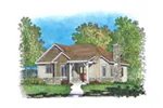 Shingle House Plan Front of Home - Jake Creek Country Cabin Home 058D-0203 - Search House Plans and More
