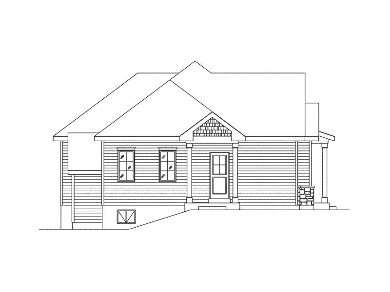 Shingle House Plan Left Elevation - Jake Creek Country Cabin Home 058D-0203 - Search House Plans and More