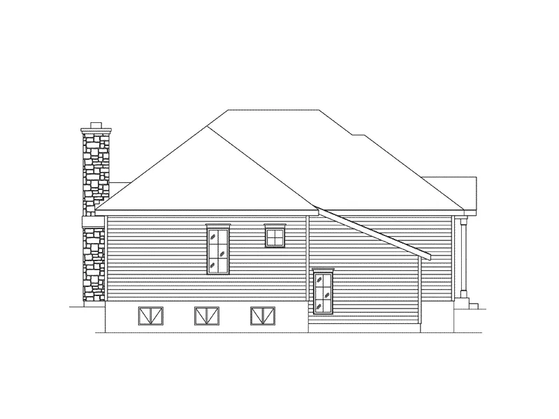 Shingle House Plan Rear Elevation - Jake Creek Country Cabin Home 058D-0203 - Search House Plans and More