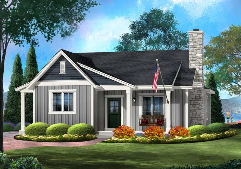 Rustic House Plan Front of Home - Kemp Woods Country Home 058D-0204 - Search House Plans and More