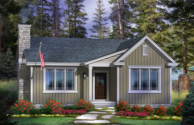 Country House Plan Front of Home - Lakes Cove Country Cabin 058D-0205 - Shop House Plans and More