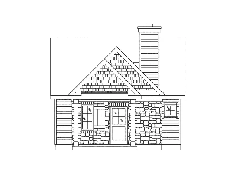 Shingle House Plan Front Elevation - Peal Hollow Country Cabin 058D-0210 - Shop House Plans and More