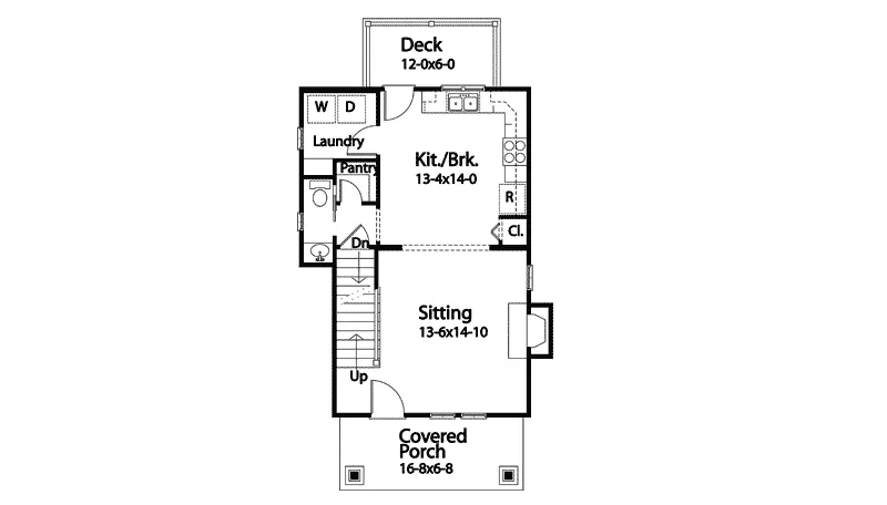 Bungalow Home Plan First Floor 058D-0214