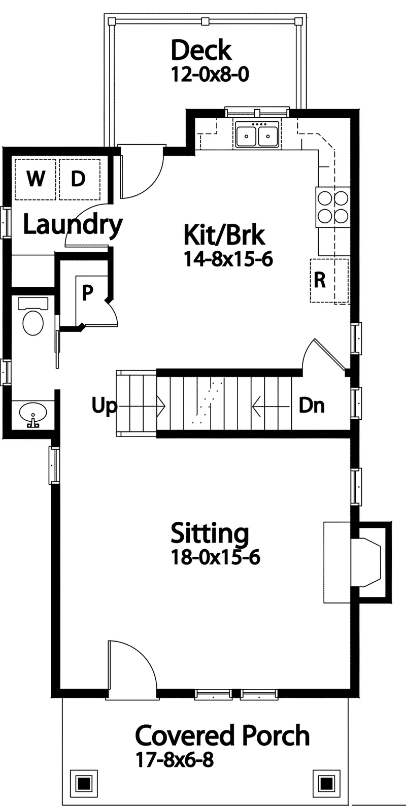 Cabin & Cottage Home Plan First Floor 058D-0215