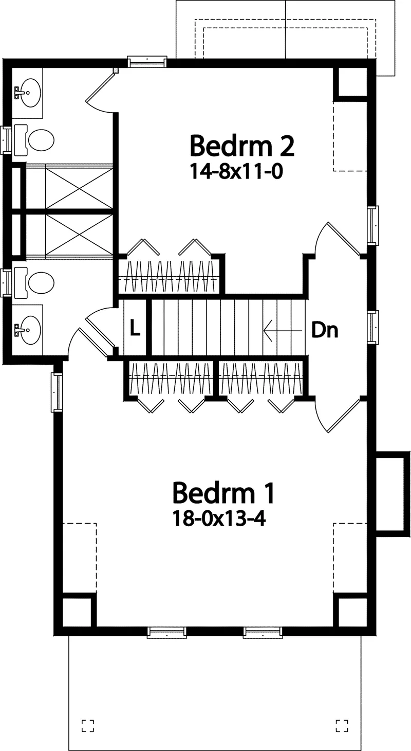 Cabin & Cottage House Plan Second Floor - 058D-0215 - Shop House Plans and More