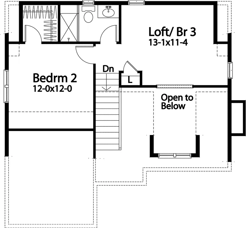 Bungalow House Plan Second Floor - 058D-0217 - Shop House Plans and More