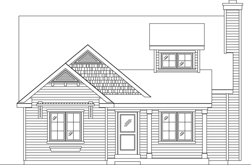 Bungalow House Plan Front of Home - 058D-0217 - Shop House Plans and More