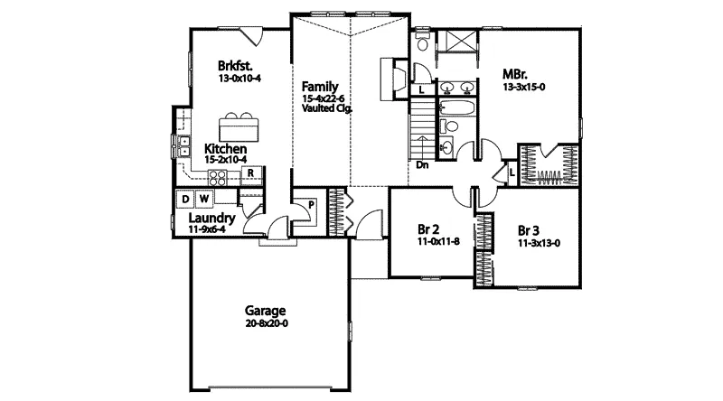 Traditional House Plan First Floor - 058D-0219 - Shop House Plans and More