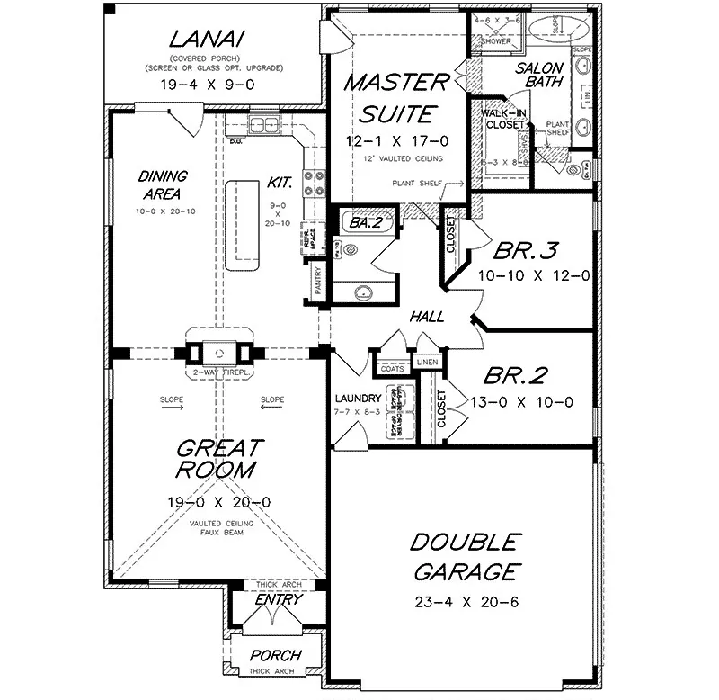 Prairie Home Plan First Floor 060D-0217