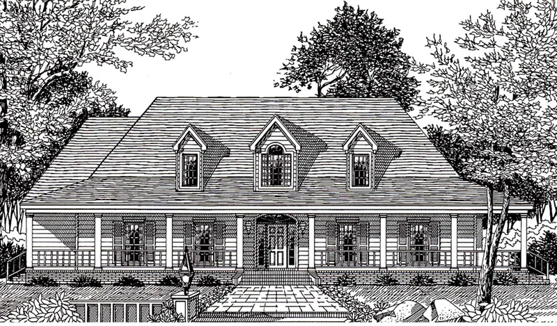 Ranch House Plan Front of Home - 060D-0279 - Shop House Plans and More