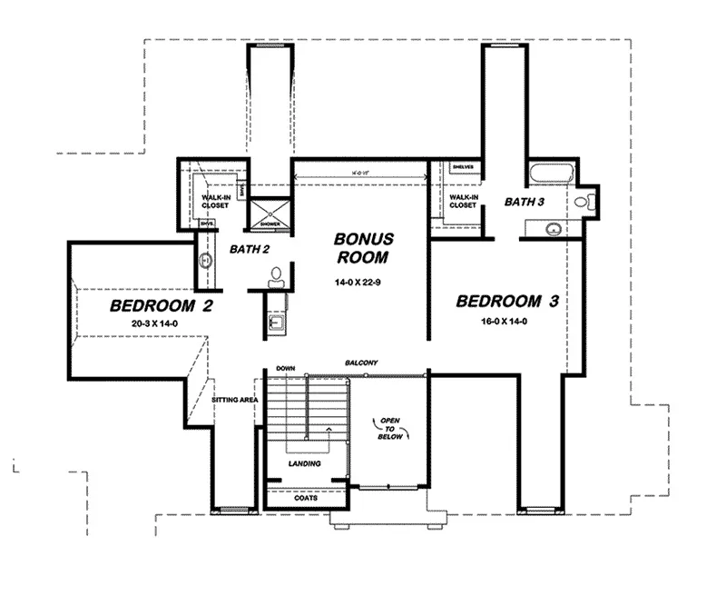 English Cottage House Plan Second Floor - 060D-0535 - Shop House Plans and More