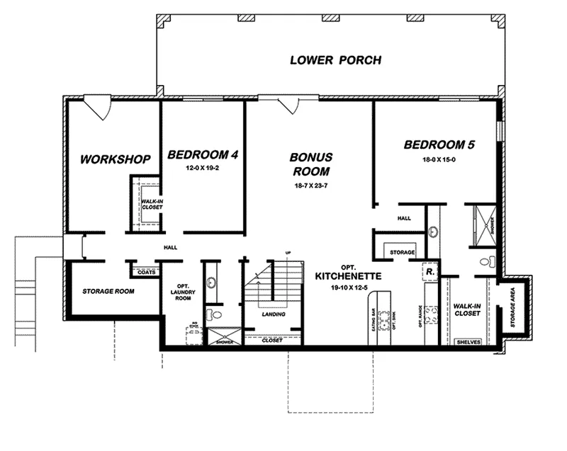 English Cottage House Plan Lower Level Floor - 060D-0535 - Shop House Plans and More