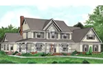 Country Two-Story House With Wrap-Around Porch