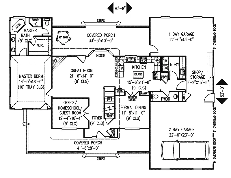 Farmhouse Plan First Floor - Cassilly Country Farmhouse 067D-0026 - Search House Plans and More