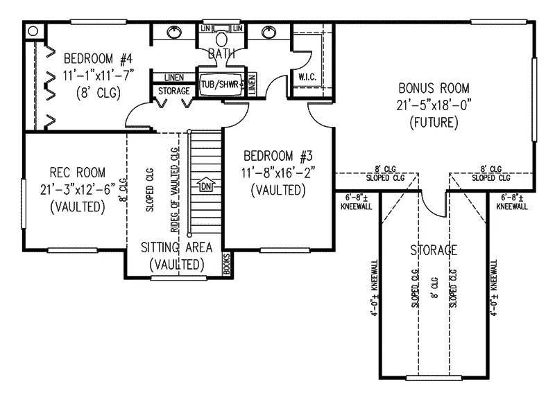 Southern Home Plan Second Floor 067D-0026