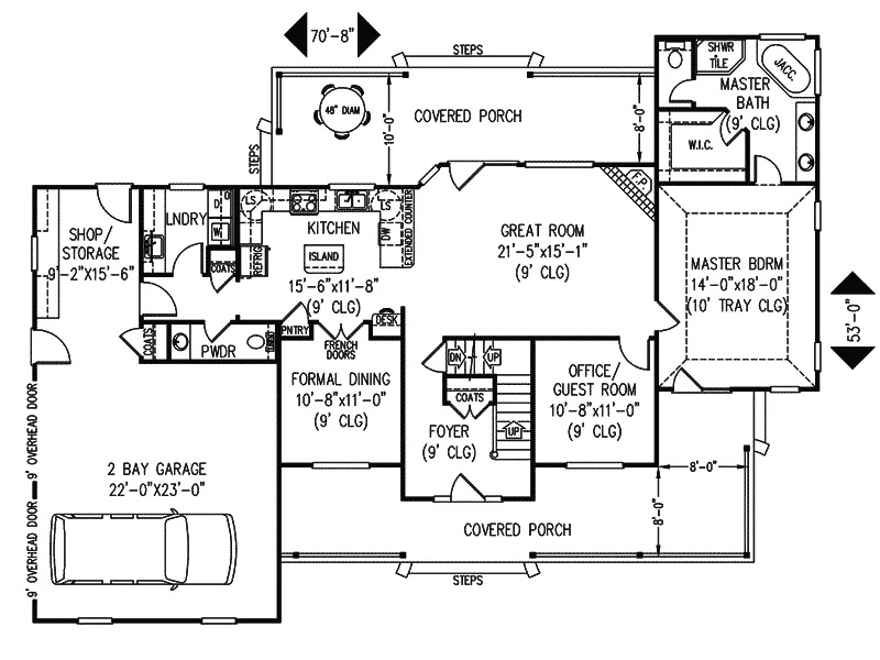 Country Home Plan First Floor 067D-0027