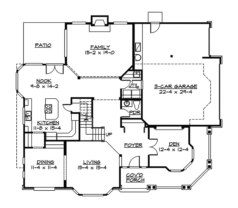 Victorian House Plan First Floor - Rooney Craftsman Home 071D-0003 - Shop House Plans and More