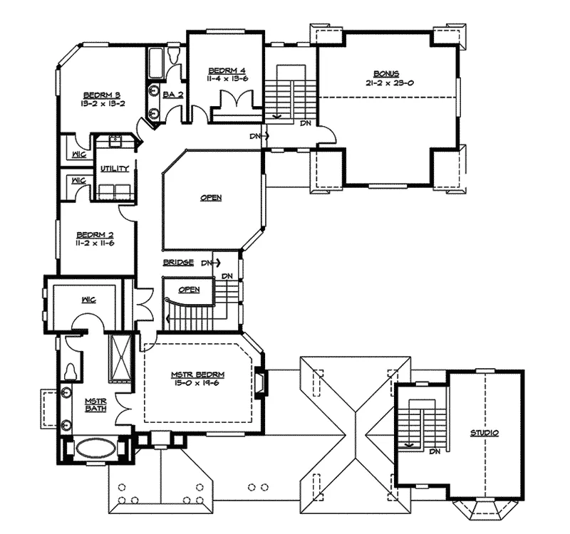 Traditional Home Plan Second Floor 071S-0027