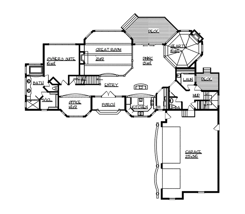 Craftsman House Plan First Floor - Brady Circle Luxury Home 072S-0001 - Search House Plans and More