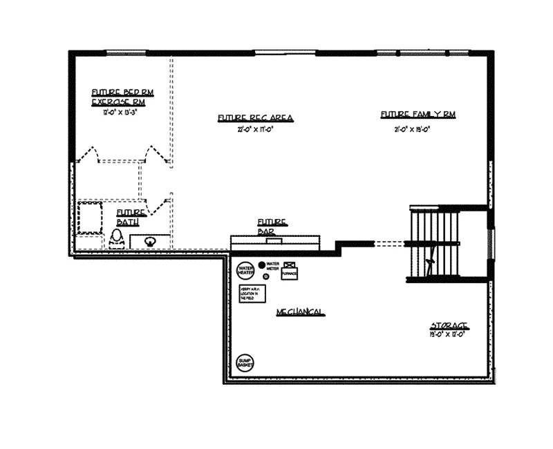 Arts & Crafts House Plan Lower Level Floor - Annapolis Luxury Craftsman Home 072S-0002 - Search House Plans and More