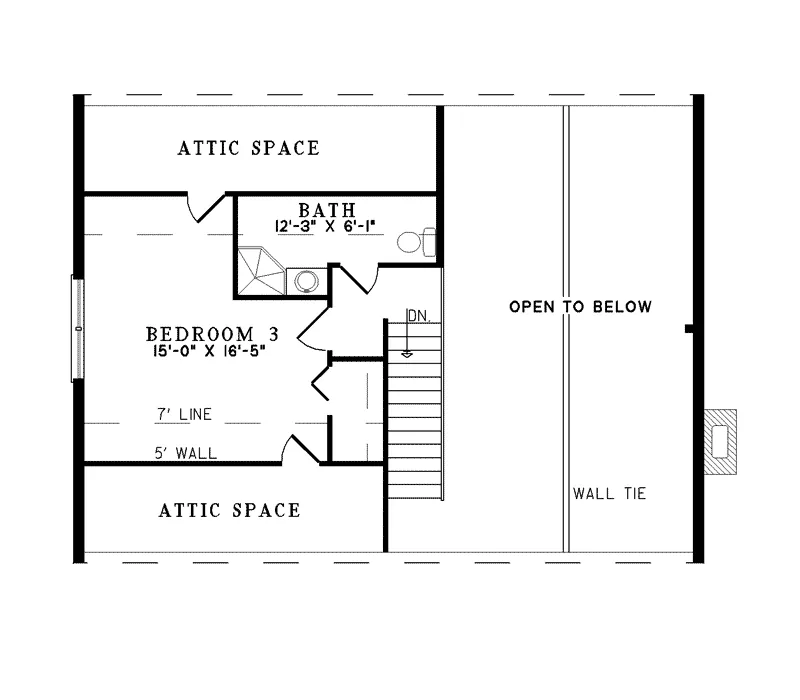 Country House Plan Second Floor - Lodge Point Acadian Cottage 073D-0001 - Shop House Plans and More