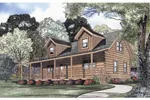 Rustic Log Home With Southern Style Dormers