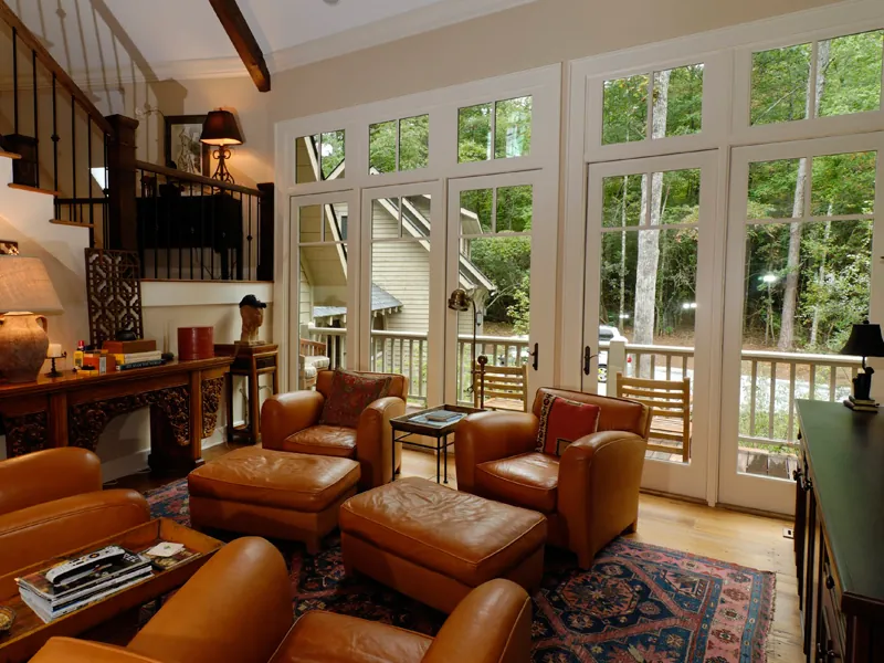 Rustic House Plan Family Room Photo 04 - Hunnewell Point Rustic Home 082S-0004 - Search House Plans and More