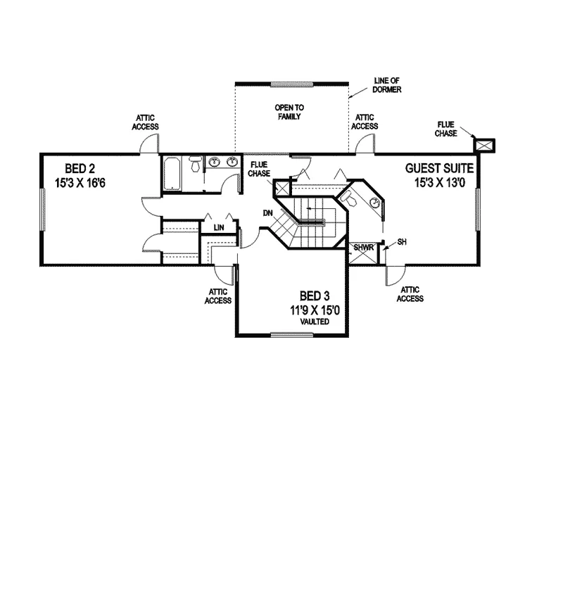 Craftsman House Plan Second Floor - Park Steed Rustic Home 085D-0846 - Shop House Plans and More