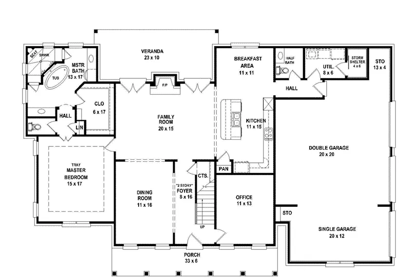 Plantation House Plan First Floor - 087D-1705 - Shop House Plans and More