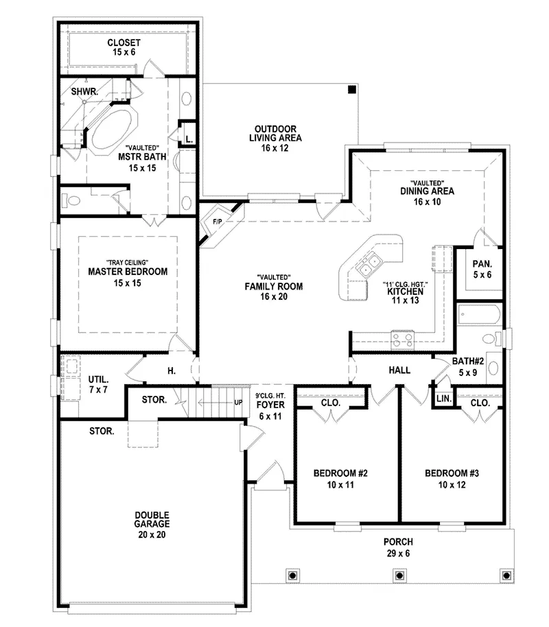 Traditional Home Plan First Floor 087D-1754