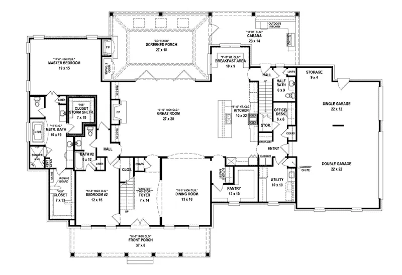 Craftsman House Plan First Floor - 087S-0370 - Shop House Plans and More