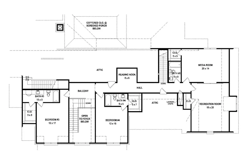 Craftsman House Plan Second Floor - 087S-0370 - Shop House Plans and More
