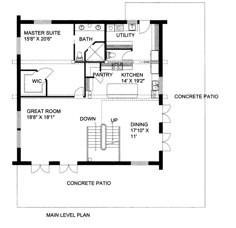 Log Home Plan First Floor 088D-0404
