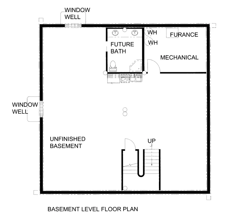Log Home Plan Lower Level 088D-0404