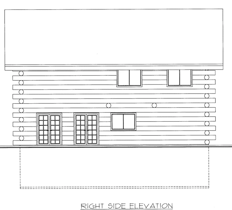 Log House Plan Right Elevation - 088D-0404 - Shop House Plans and More