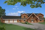 Log Cabin House Plan Front of Home - 088D-0410 - Shop House Plans and More