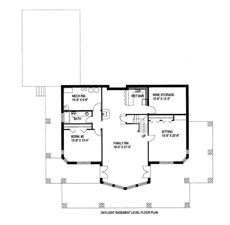 Mountain House Plan Lower Level Floor - 088D-0412 - Shop House Plans and More
