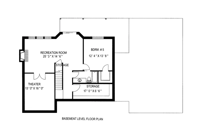 Traditional House Plan Lower Level Floor - 088D-0414 - Shop House Plans and More