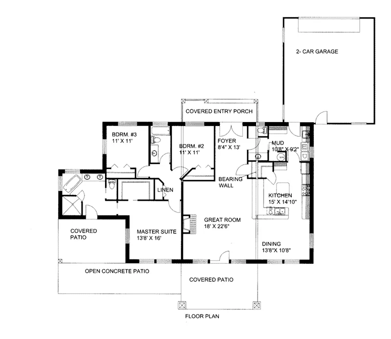 Vacation House Plan First Floor - 088D-0420 - Shop House Plans and More