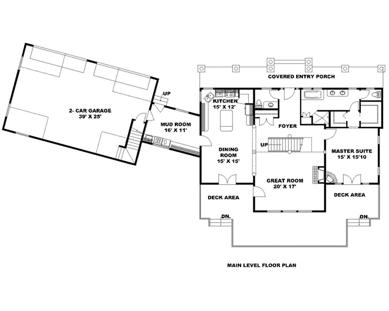 Country French Home Plan First Floor 088D-0614