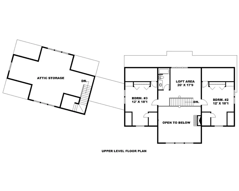 Country French Home Plan Second Floor 088D-0614