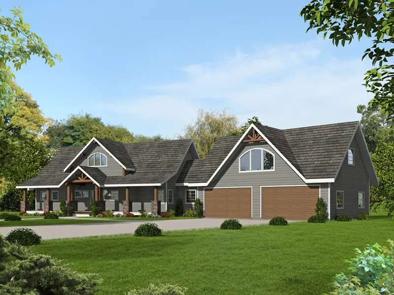 Country French House Plan Front of Home - 088D-0614 - Shop House Plans and More