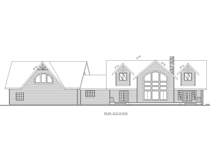 Country French House Plan Rear Elevation - 088D-0614 - Shop House Plans and More