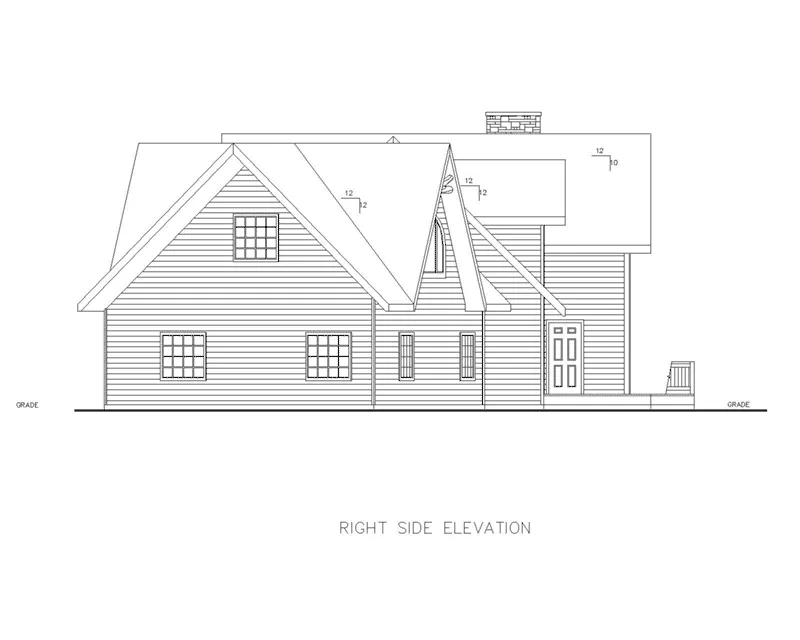 Country French House Plan Right Elevation - 088D-0614 - Shop House Plans and More
