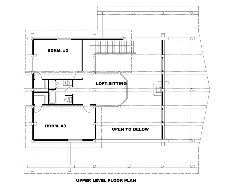 Log Cabin House Plan Second Floor - 088D-0633 - Shop House Plans and More