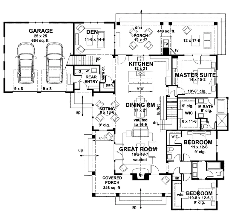 Vacation House Plan First Floor - 091D-0507 - Shop House Plans and More