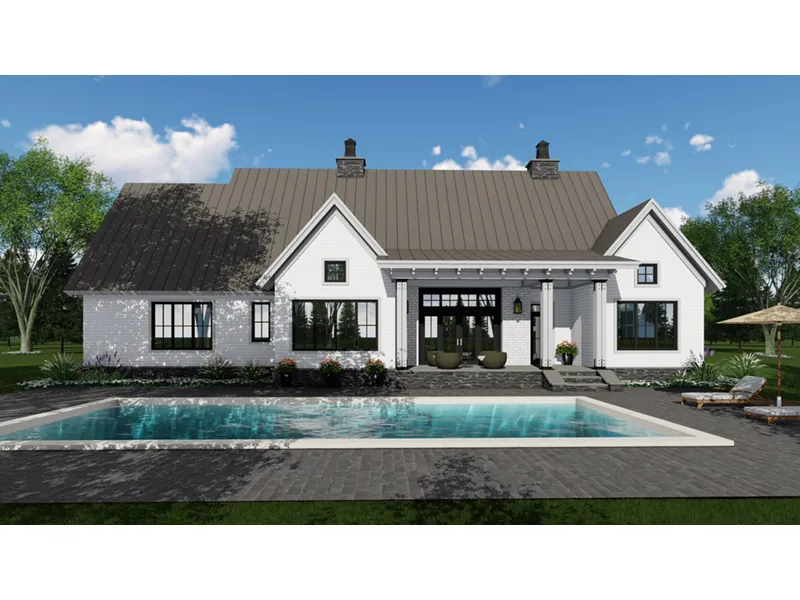 Modern Farmhouse Plan Rear Photo 01 - 091D-0510 - Shop House Plans and More