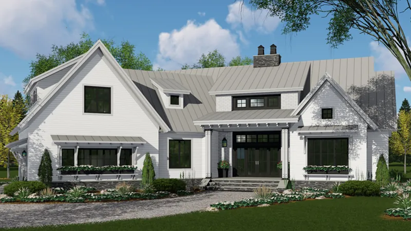 Ranch House Plan Front of Home - 091D-0511 - Shop House Plans and More