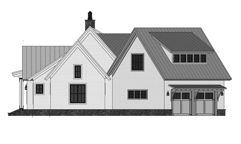 Ranch House Plan Left Elevation - 091D-0511 - Shop House Plans and More
