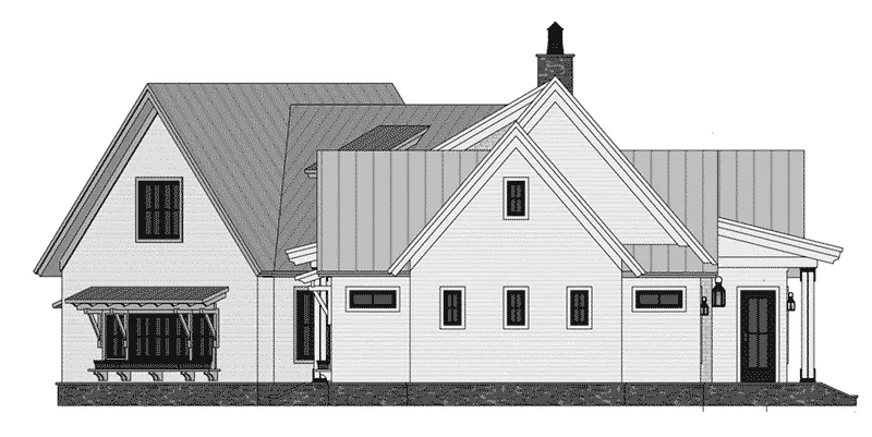 Ranch House Plan Right Elevation - 091D-0511 - Shop House Plans and More
